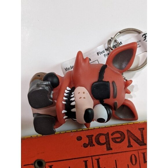 NWT Five night at   Freddys keychain  Foxy  Rubber orange red   2" - Picture 4 of 4